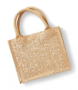 Westford Mill W431 - Shimmer Jute Mini Gift Bag Natural Gold