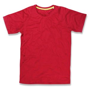 Stedman ST8410 - Sports Raglan Mesh Mens T-Shirt Crimson Red