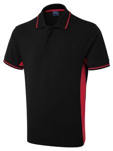 Radsow by Uneek UC117 - Two Tone Polo Shirt Black/Red