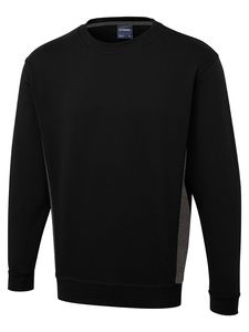 Radsow by Uneek UC217 - Two Tone Crew New Sweatshirt Black/Charcoal