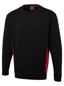 Radsow by Uneek UC217 - Two Tone Crew New Sweatshirt Black/Red