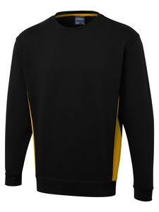 Radsow by Uneek UC217 - Two Tone Crew New Sweatshirt Black/Yellow