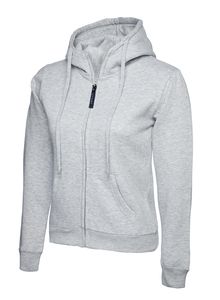 Radsow by Uneek UC505 - Ladies Classic Full Zip Hooded Sweatshirt Heather Grey