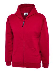 Radsow by Uneek UC506 - Childrens Classic Full Zip Hooded Sweatshirt Red
