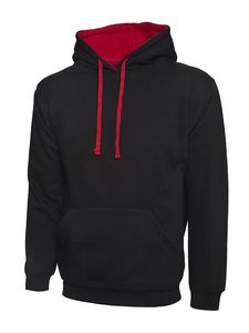 Radsow by Uneek UC507 - Contrast Hooded Sweatshirt Black/Red