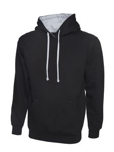 Radsow by Uneek UC507 - Contrast Hooded Sweatshirt Black/Heather Grey