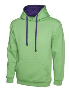 Radsow by Uneek UC507 - Contrast Hooded Sweatshirt Lime/Purple