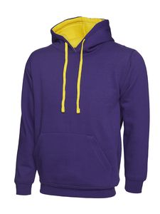 Radsow by Uneek UC507 - Contrast Hooded Sweatshirt Purple/Yellow