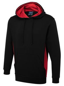 Radsow by Uneek UC517 - Two Tone Hooded Sweatshirt Black/Red