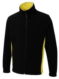 Radsow by Uneek UC617 - Two Tone Full Zip Fleece Jacket Black/Yellow