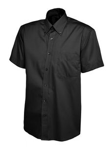 Radsow by Uneek UC702 - Mens Pinpoint Oxford Half Sleeve Shirt Black