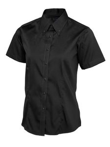 Radsow by Uneek UC704 - Ladies Pinpoint Oxford Half Sleeve Shirt Black