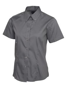 Radsow by Uneek UC704 - Ladies Pinpoint Oxford Half Sleeve Shirt Charcoal