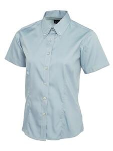 Radsow by Uneek UC704 - Ladies Pinpoint Oxford Half Sleeve Shirt Light Blue