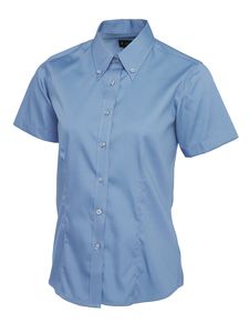 Radsow by Uneek UC704 - Ladies Pinpoint Oxford Half Sleeve Shirt Mid Blue