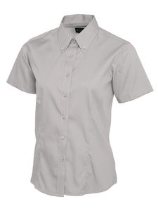 Radsow by Uneek UC704 - Ladies Pinpoint Oxford Half Sleeve Shirt Silver Grey