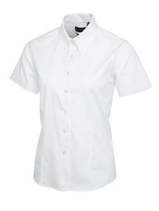 Radsow by Uneek UC704 - Ladies Pinpoint Oxford Half Sleeve Shirt White