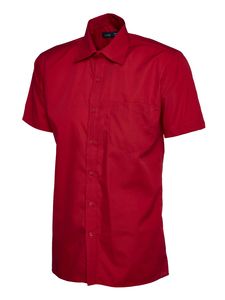 Radsow by Uneek UC710 - Mens Poplin Half Sleeve Shirt Red