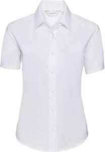 Russell Collection R933F - Ladies Oxford Short Sleeve Shirt 135gm White