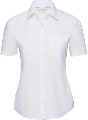 Russell Collection R935F - Ladies Poplin Shirts Short Sleeve 110gm