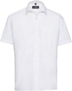 Russell Collection R935M - Mens Poplin Shirts Short Sleeve 110gm White