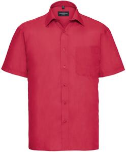Russell Collection R935M - Mens Poplin Shirts Short Sleeve 110gm Classic Red