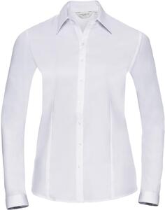 Russell Collection R962F - Herringbone Long Sleeve Ladies Shirt White