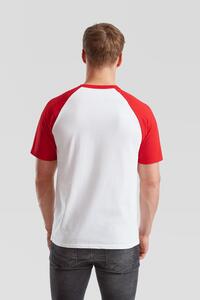 Fruit Of The Loom F61026 - Baseball Short Sleeved T-Shirt Wh/Red