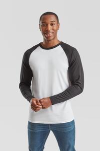 Fruit Of The Loom F61028 - Baseball Long Sleeved T Wh/Blk