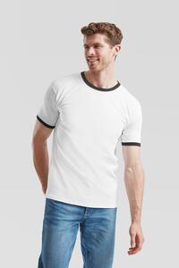 Fruit Of The Loom F61168 - Ringer Short Sleeve T-Shirt White/Black