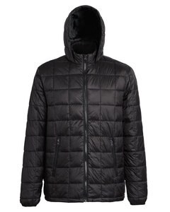 2786 TS025 - BOX QUILT HOODED JACKET Black