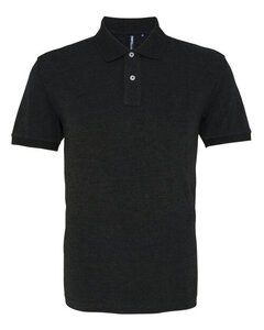 ASQUITH AND FOX AQ010 - MENS CLASSIC FIT COTTON POLO Heather Black