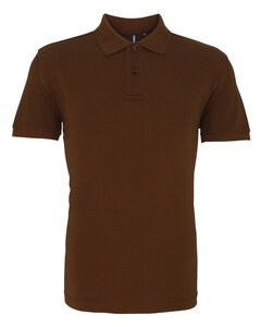 ASQUITH AND FOX AQ010 - MENS CLASSIC FIT COTTON POLO Milk Chocolate