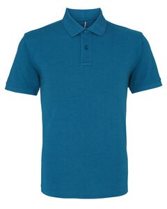 ASQUITH AND FOX AQ010 - MENS CLASSIC FIT COTTON POLO Teal Heather