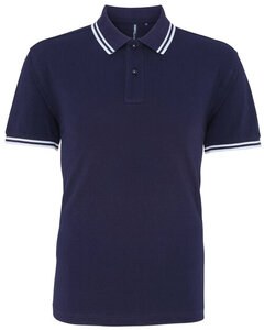 ASQUITH AND FOX AQ011 - MENS CLASSIC FIT TIPPED POLO Navy/White