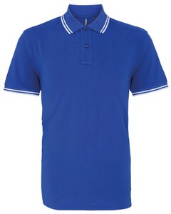 ASQUITH AND FOX AQ011 - MENS CLASSIC FIT TIPPED POLO Royal/White