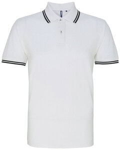 ASQUITH AND FOX AQ011 - MENS CLASSIC FIT TIPPED POLO White/Black
