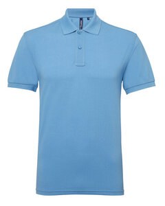 ASQUITH AND FOX AQ015 - MENS POLYCOTTON BLEND POLO Cornflower