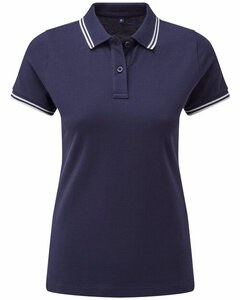 ASQUITH AND FOX AQ021 - LADIES CLASSIC FIT TIPPED POLO SHIRT Navy/White