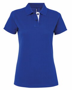 ASQUITH AND FOX AQ022 - LADIES CONTRAST POLO Royal/White