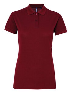 ASQUITH AND FOX AQ025 - LADIES POLYCOTTON BLEND POLO Burgundy