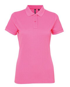 ASQUITH AND FOX AQ025 - LADIES POLYCOTTON BLEND POLO Neon Pink