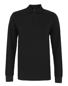 ASQUITH AND FOX AQ030 - MENS CLASSIC FIT LONG SLEEVE POLO Black