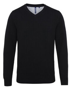 ASQUITH AND FOX AQ042 - MENS COTTON BLEND V-NECK SWEATER Black