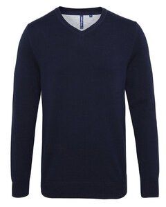 ASQUITH AND FOX AQ042 - MENS COTTON BLEND V-NECK SWEATER