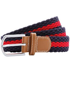 ASQUITH AND FOX AQ901 - TWO COLOUR STRIPE BRAID STRETCH BELT Navy/Red