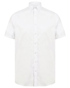 HENBURY H517S - MENS SHORT SLEEVE MODERN OXFORD SHIRT - SLIM FIT