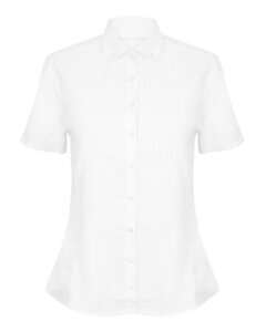 HENBURY H518 - LADIES MODERN SHORT SLEEVE REGULAR FIT OXFORD SHIRT