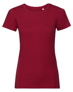 RUSSELL R-108F-0 - LADIES PURE ORGANIC TEE Classic Red