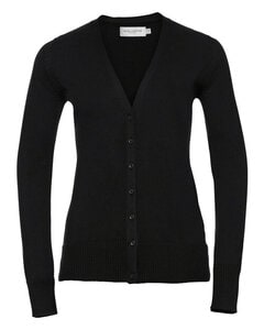 RUSSELL R715F - LADIES V-NECK KNITTED CARDIGAN Black